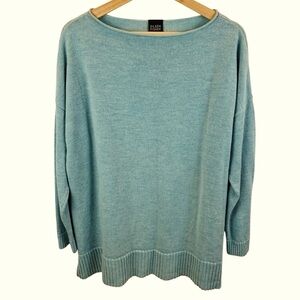 Eileen Fisher Sky Blue Scoop Neck Sweater